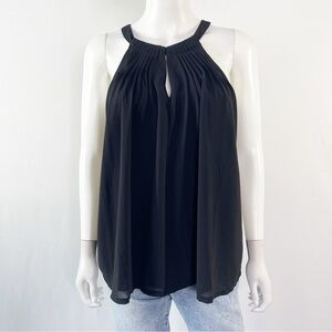 Anthropologie Tank Top Women's Size S Sunday In Brooklyn Black Pleated Halter
